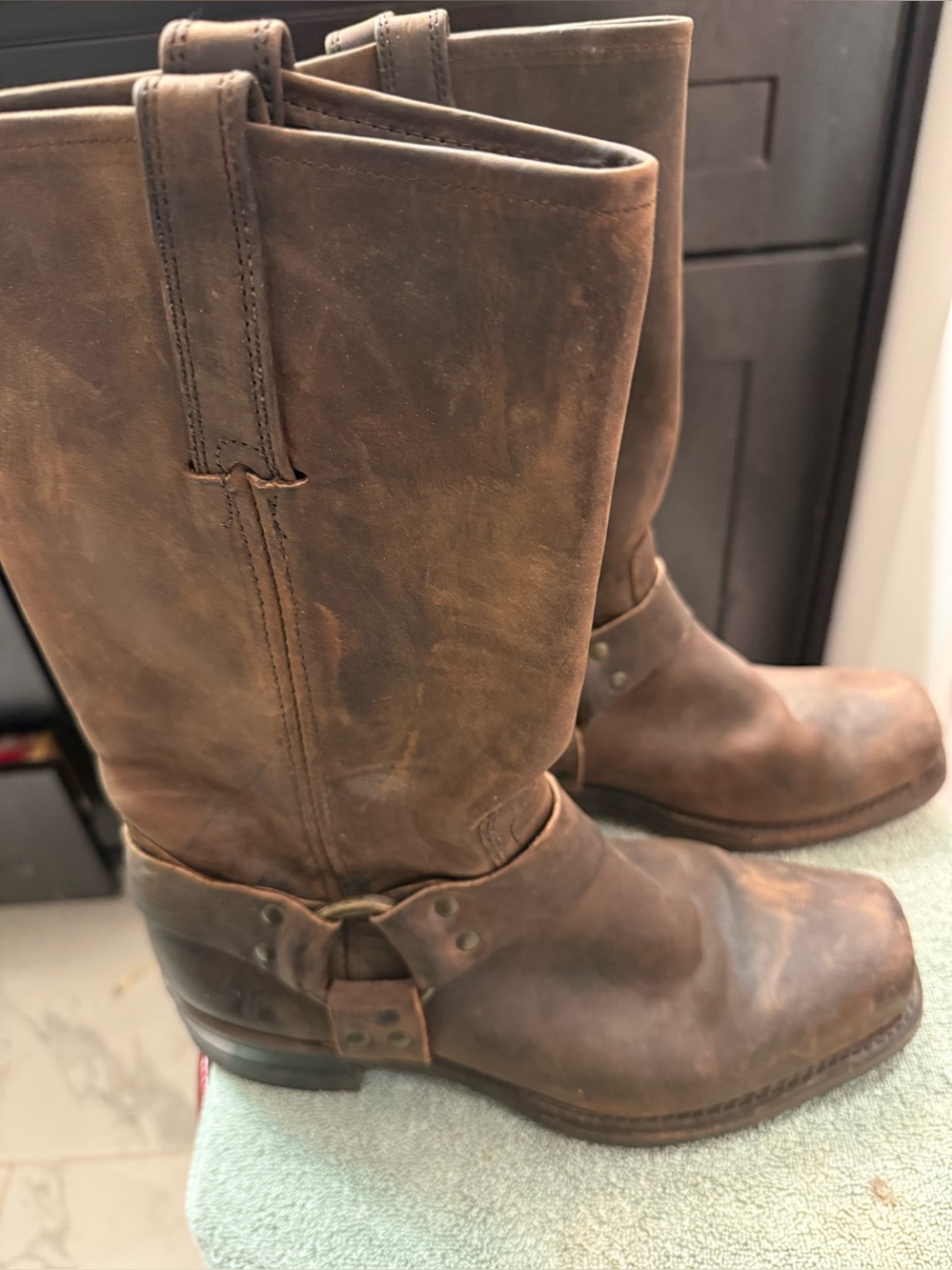Men's Brown Leather Engineer Boots